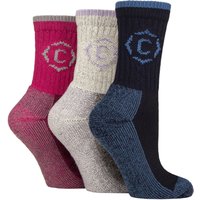3 Pair Country Pursuit Gritstone Hiker Cotton Boot Socks Pink Ecru 4 8