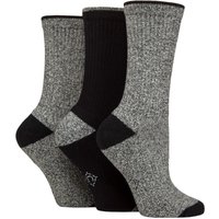 3 Pair Water Repellent Cotton Boot Socks Grey 4 8