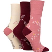 3 Pair Gentle Grip Harry Potter Socks Cream 4 8