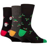 3 Pair SOCKSHOP Cotton Christmas Socks Charcoal 6 11