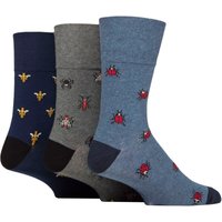 3 Pair Fun Feet Socks Bugs 6 11