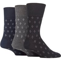 3 Pair Cotton Argyle Patterned Striped Socks Triangle Repeat Navy Charcoal 6 11