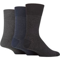 3 Pair Cotton Argyle Patterned Striped Socks Stripe Navy Charcoal 6 11