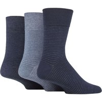 3 Pair Cotton Argyle Patterned Striped Socks Stripe Denim 6 11