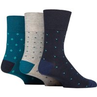 3 Pair Cotton Argyle Patterned Striped Socks Foundry Teal Grey 6 11