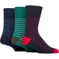 3 Pair Cotton Argyle Patterned Striped Socks Compass Blue Grey 6 11