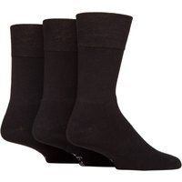 Sock Shop Mens 3 Pair SOCKSHOP Gentle Grip Bamboo Cushioned Foot Leisure Socks Black 611