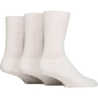 Mens 3 Pair SOCKSHOP Gentle Grip Cotton Cushioned Foot Sports Socks White 6-11