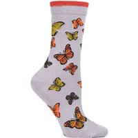 1 Pair Butterfly Organic Cotton Socks Pebble 4 7