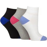 3 Pair SOCKSHOP Half Cushioned Sports Socks White Grey 4 8