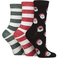 3 Pair SOCKSHOP Cotton Christmas Gift Socks Santas 4 8