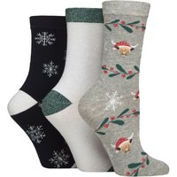 3 Pair SOCKSHOP Cotton Christmas Gift Socks Highland Cow 4 8