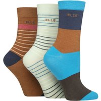 3 Pair Plain Striped Patterned Cotton Socks Smooth Toes Storm Stripe 4 8