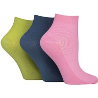 3 Pair Ribbed Bamboo Ankle Socks Coastal Joy 4 8