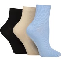 3 Pair Ribbed Bamboo Ankle Socks Daisy Dream 4 8