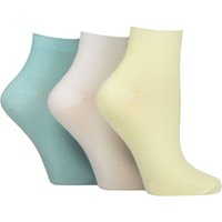3 Pair Ribbed Bamboo Ankle Socks Keylime Pie 4 8