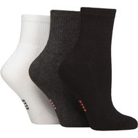 3 Pair Half Cushion Bamboo Sport Anklet Socks Grey White 4 8