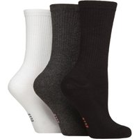 3 Pair Half Cushion Bamboo Sports Socks Grey White 4 8
