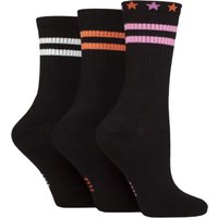 3 Pair Half Cushion Bamboo Sports Socks Stripe 4 8