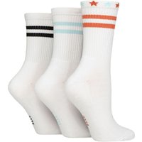 3 Pair Half Cushion Bamboo Sports Socks Stripe 4 8