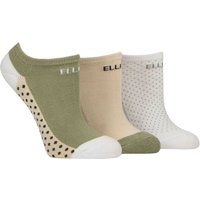3 Pair Bamboo Cushioned No Shows Khaki Beige 4 8