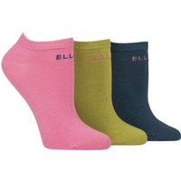 3 Pair Plain Stripe Patterned Cotton No Show Socks Coastal Joy Plain 4 8