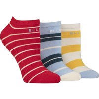 3 Pair Plain Stripe Patterned Cotton No Show Socks Seafarer Striped 4 8