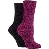 2 Pair Chenille Boot Socks Blackbird 4 8