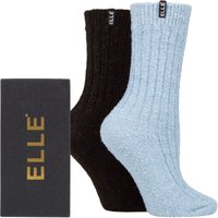 2 Pair Boucle Gift Boxed Boot Socks Dusky Blue 4 8