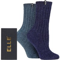 2 Pair Boucle Gift Boxed Boot Socks Kentucky Blue 4 8