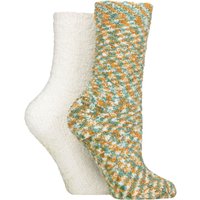 2 Pair Cosy Slipper Socks Grip Marmalade 4 8