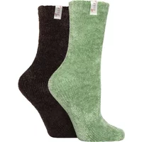 Women's 2 Pair Elle Chenille Leisure Socks Forager 4-8