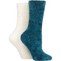 2 Pair Chenille Leisure Socks Coral 4 8
