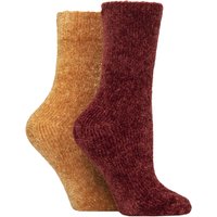 2 Pair Chenille Leisure Socks Pumpkin Spice 4 8
