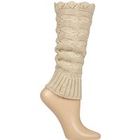 1 Pair Lace Knit Leg Warmers Biscuit One