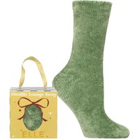 1 Pair Chenille Gift Boxed Socks Sage Green 4 8