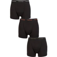 Mens 3 Pack Calvin Klein Cotton Stretch Trunks Faded Grey / Samba / Evergreen Logo L