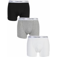 3 Pack White Grey Cotton Stretch Trunks Large