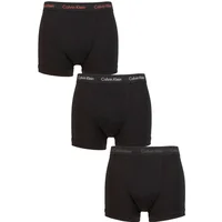 Mens 3 Pack Calvin Klein Cotton Stretch Trunks Cool Melon / Galaxy Grey / Brown Belt L