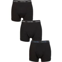 Mens 3 Pack Calvin Klein Cotton Stretch Trunks Grey Heather / White / Palace Blue L