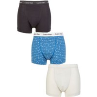3 Pack Cotton Stretch Trunks Blue Grey S