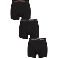 Mens 3 Pack Calvin Klein Cotton Stretch Trunks Cherry / Eiffle Tower / Moss XL
