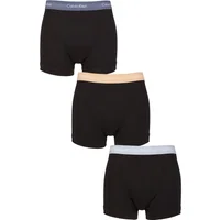 Mens 3 Pack Calvin Klein Cotton Stretch Trunks Indigo / Frenzy / Blue S