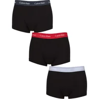 Mens 3 Pair Calvin Klein Low Rise Trunks Black / Ink / Adrenaline XL