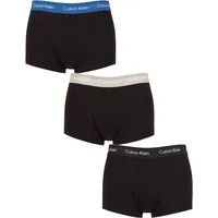 Mens 3 Pair Calvin Klein Low Rise Trunks Black / Classic Blue S