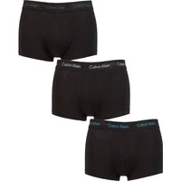 Mens 3 Pair Calvin Klein Low Rise Trunks Black / Grey Element XS