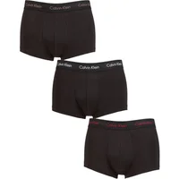 Mens 3 Pair Calvin Klein Low Rise Trunks Bright Camel / White / Red Carpet S