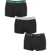 Mens 3 Pair Calvin Klein Low Rise Trunks Alligator / Grey Heather / Black Extra Large