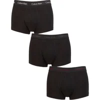 Mens 3 Pair Calvin Klein Low Rise Trunks Woodrose / Olive / Deep Rouge L