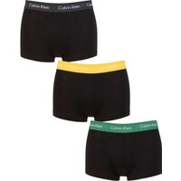 3 Pair Low Rise Trunks Yellow Flag Green S